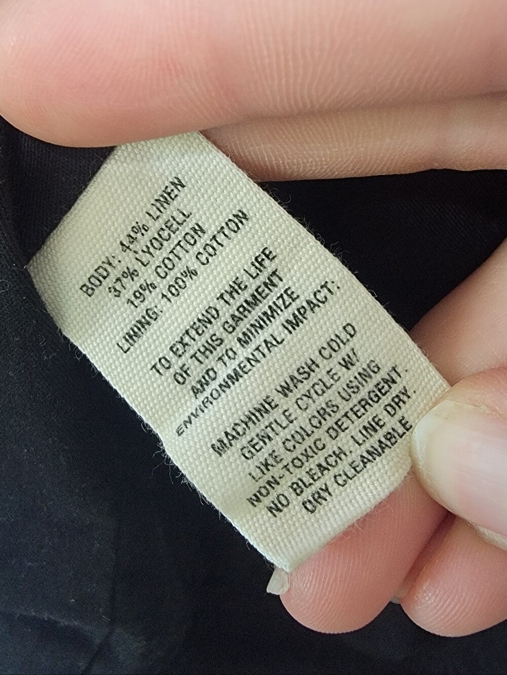 Alex Mill Cropped Bomber Jacket Linen Blend Washed Black - Picture 7 of 7
